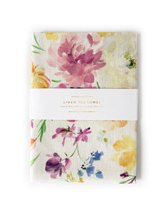 LINEN TEA TOWELS - RANNUNCULAS