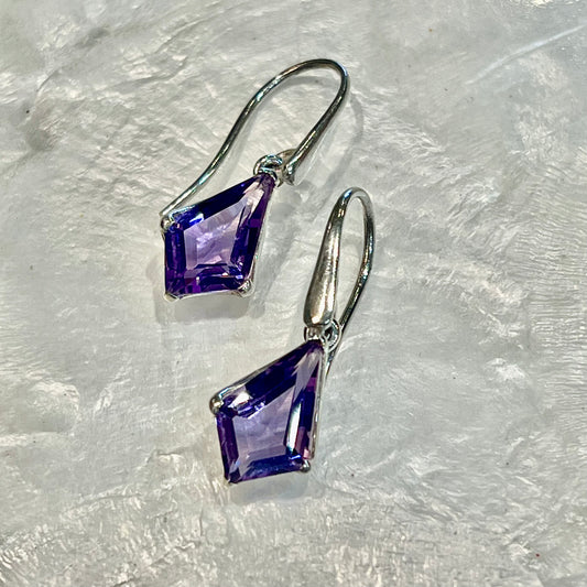 PIPER DROP AMETHYST EARRINGS SET IN SILVER