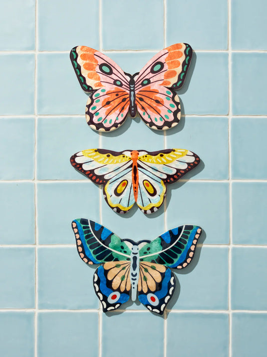 CANOPY BUTTERFLY BLUE YELLOW WALL ART