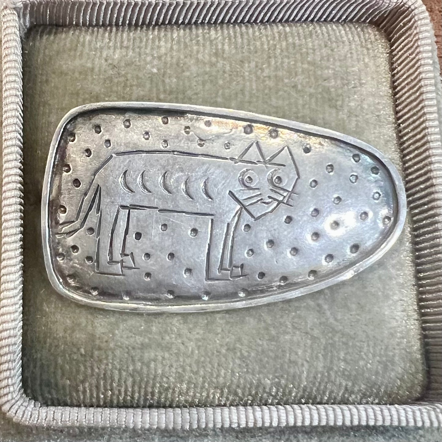 STERLING SILVER CAT BROOCH/PENDANT