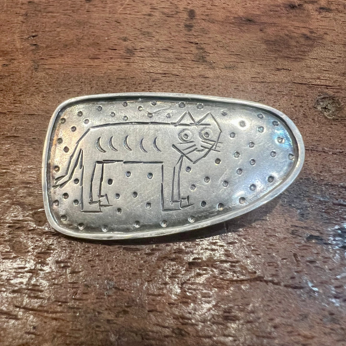 STERLING SILVER CAT BROOCH/PENDANT