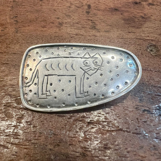 STERLING SILVER CAT BROOCH/PENDANT