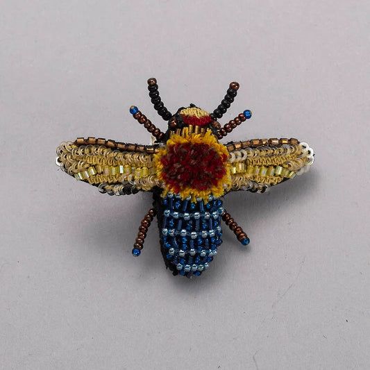 BROOCH - BLUE BUMBLE BEE
