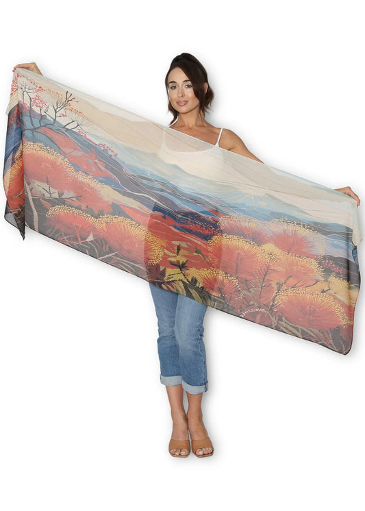 THE ARTIST’S LABEL SCARF - WOOL - BLUE MOUNTAINS GOLDEN HOUR