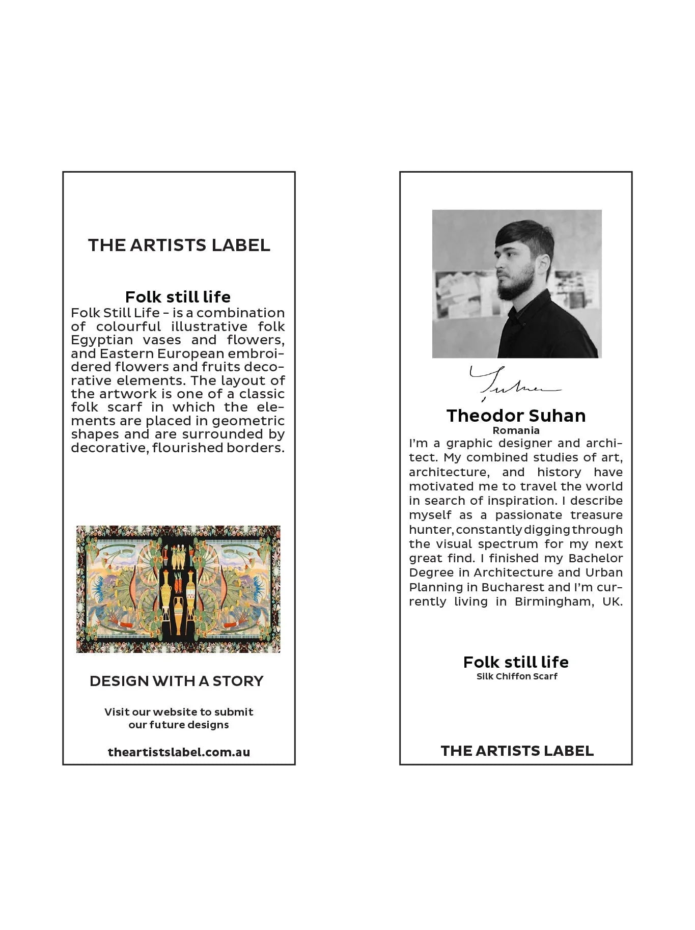 THE ARTIST’S LABEL SCARF - WOOL - FOLK STILL LIFE