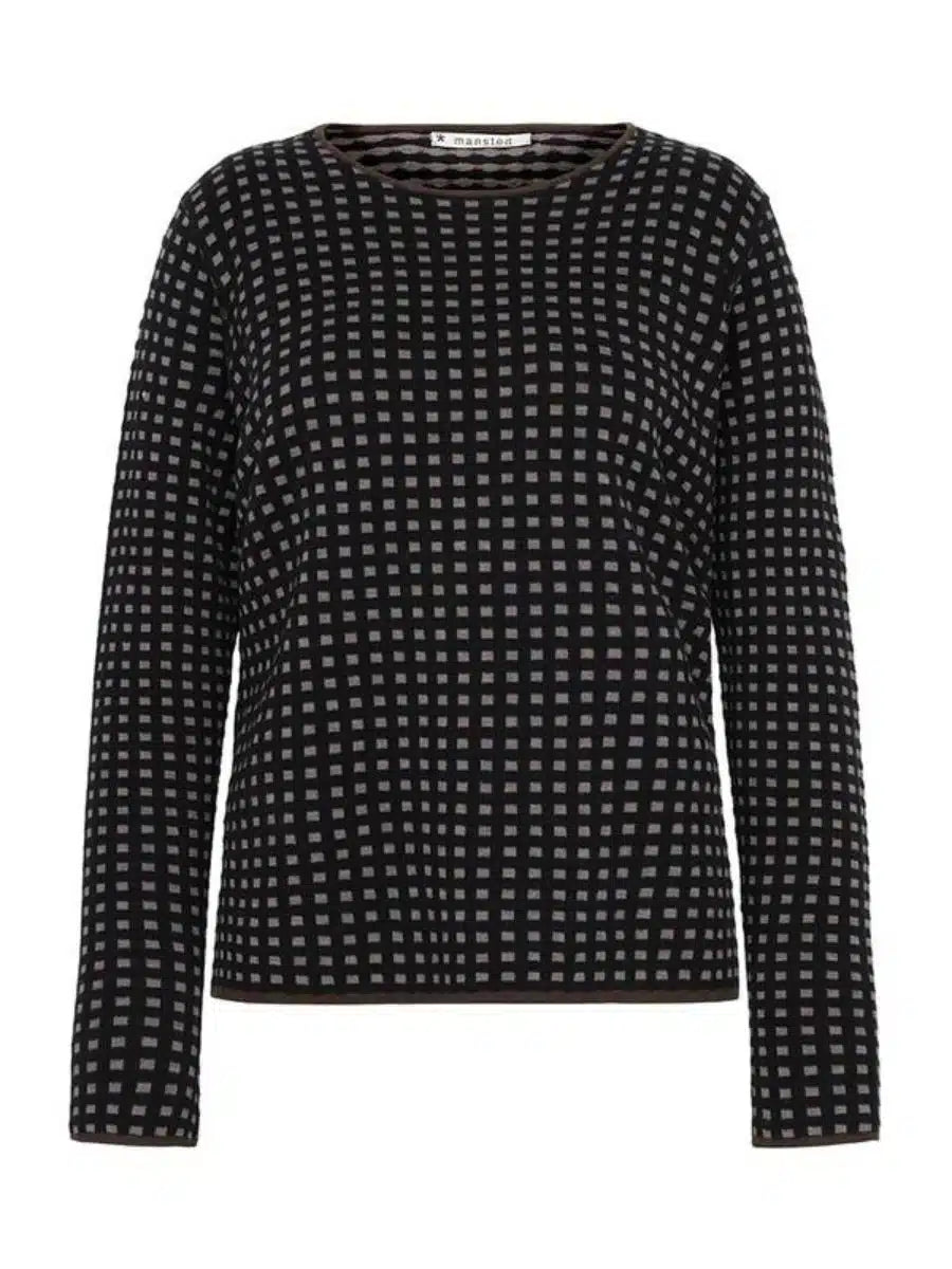 PAPRIKA - ECO REVERSE BOX CREW KNIT BLACK