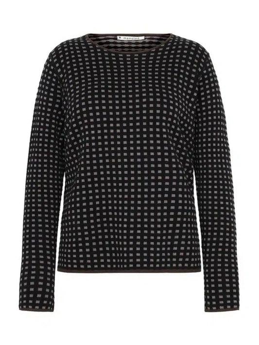PAPRIKA - ECO REVERSE BOX CREW KNIT BLACK