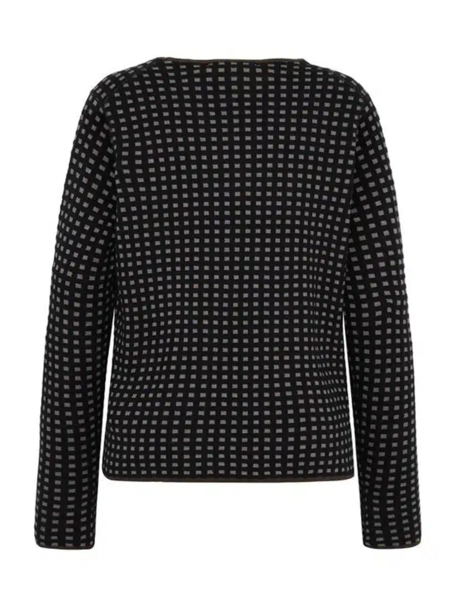 PAPRIKA - ECO REVERSE BOX CREW KNIT BLACK