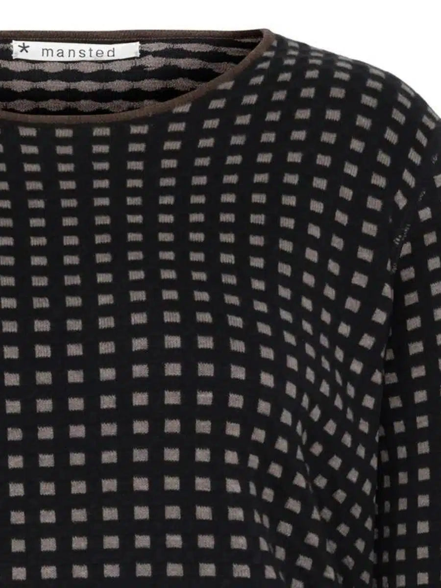 PAPRIKA - ECO REVERSE BOX CREW KNIT BLACK