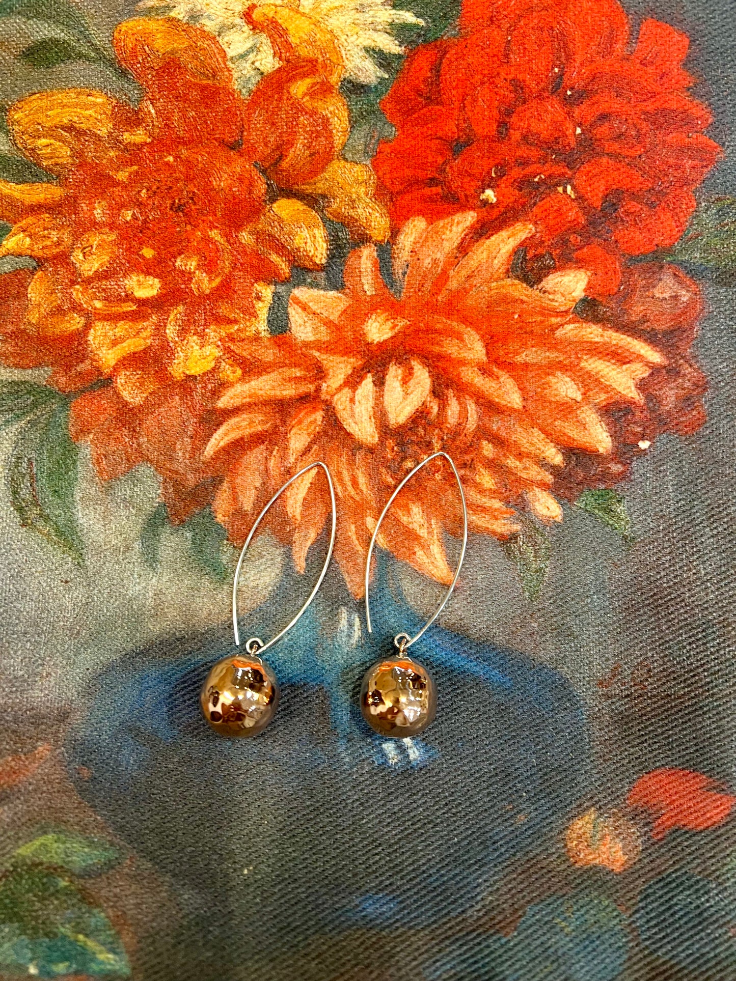 LARGE COPPER BALL EARRINGS