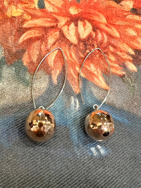 LARGE COPPER BALL EARRINGS