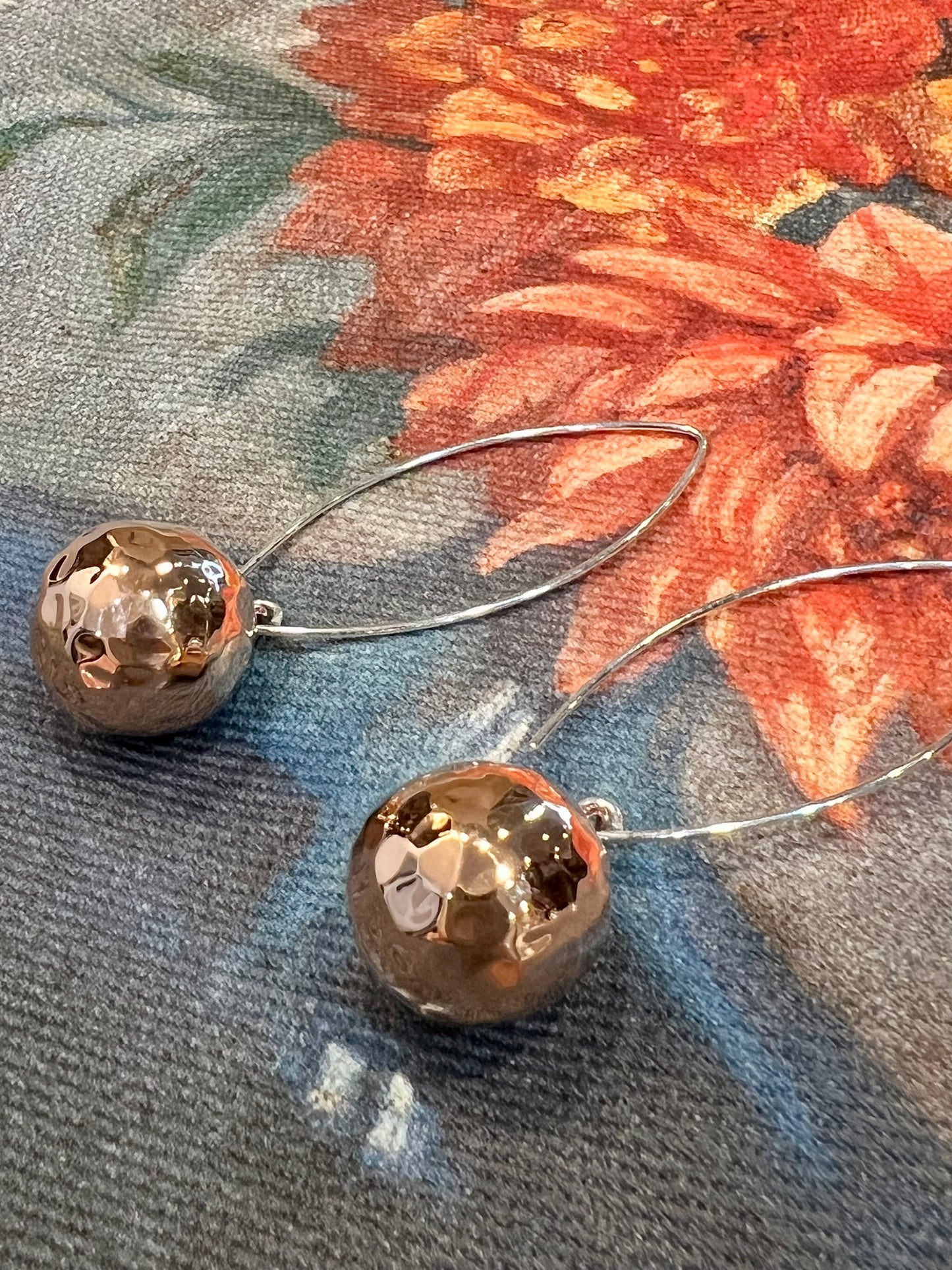 LARGE COPPER BALL EARRINGS