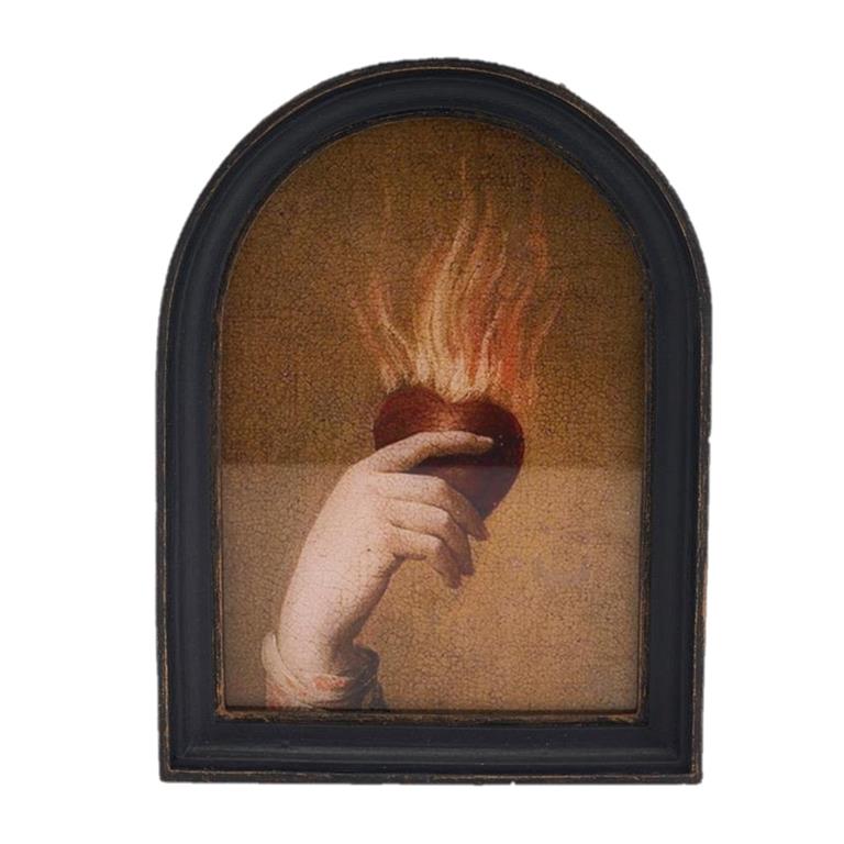 FLAMING HEART IN ARCH FRAME