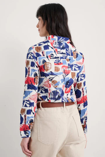 LARISSA SHIRT - MARINE FORMS CHALK