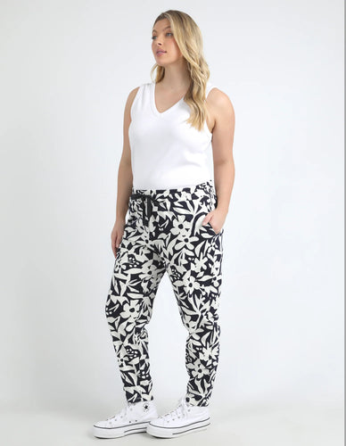 STENCIL FLORAL PANT - NAVAL BLUE FLORAL