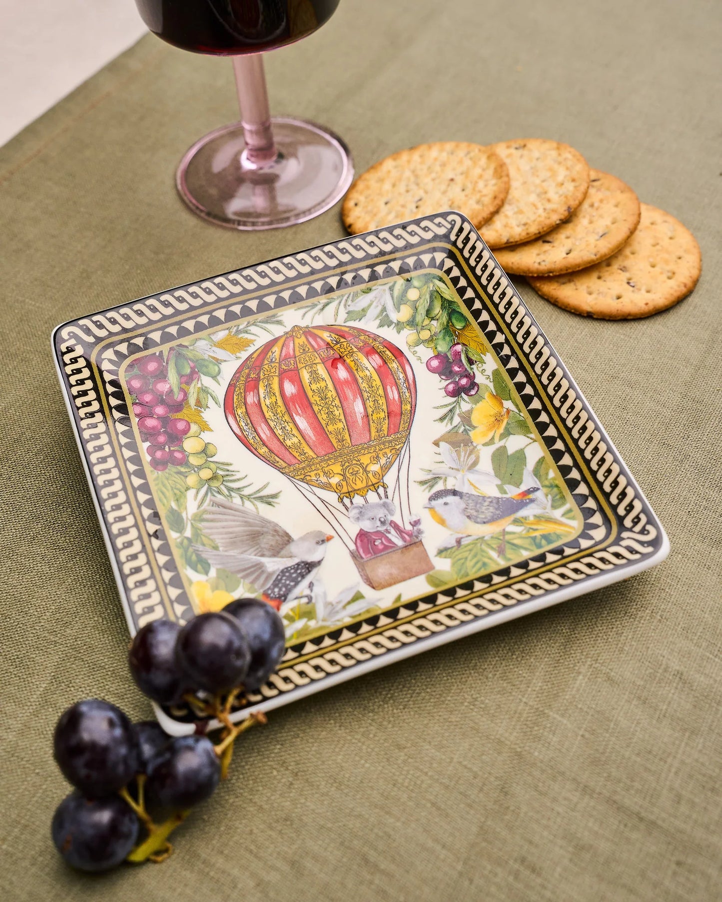 SQUARE TRINKET TRAY - VINEYARD VISIONS
