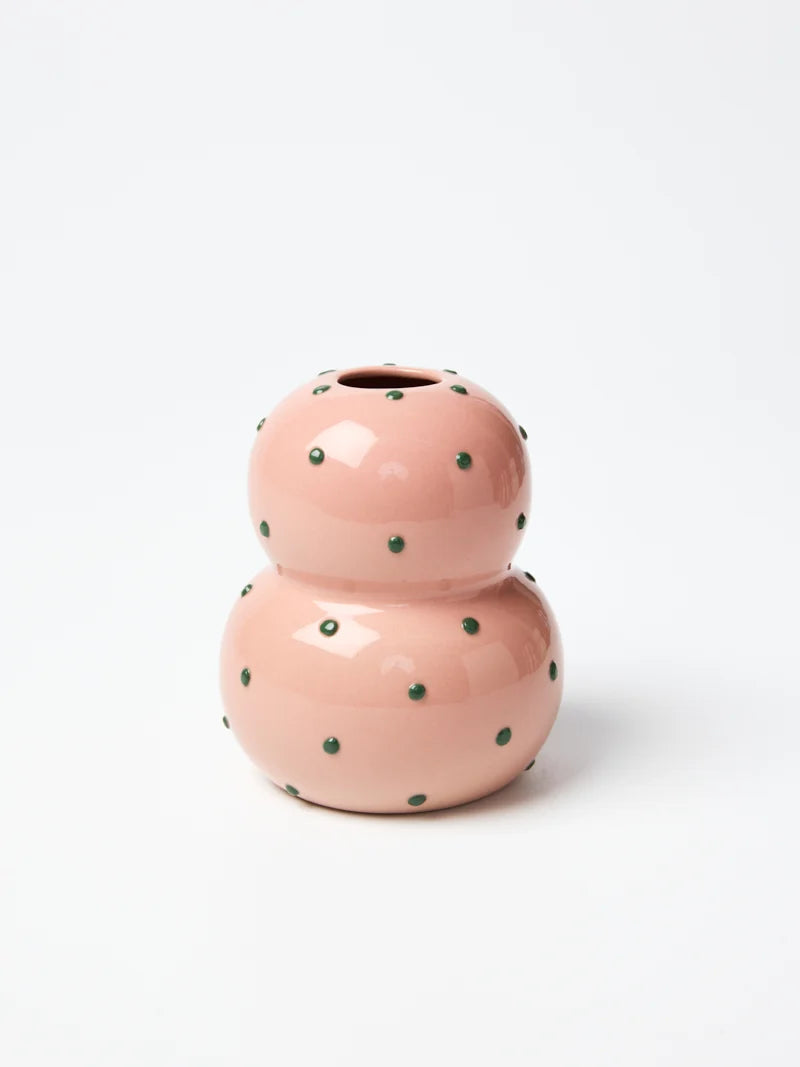 FONDA VASE - PINK GREEN DOTTY