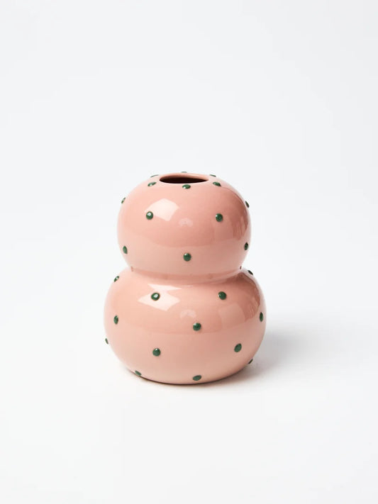 FONDA VASE - PINK GREEN DOTTY
