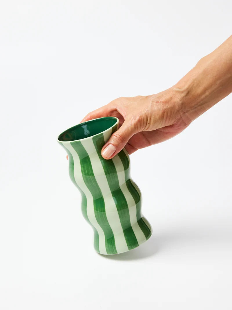 PALMA GREEN PINK DOTTY VASE