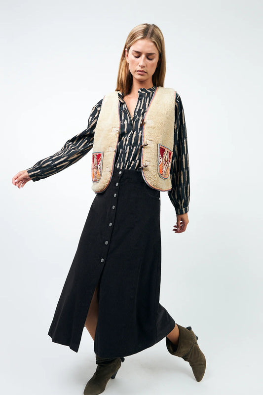UNA MAXI SKIRT - DARK MOKKA