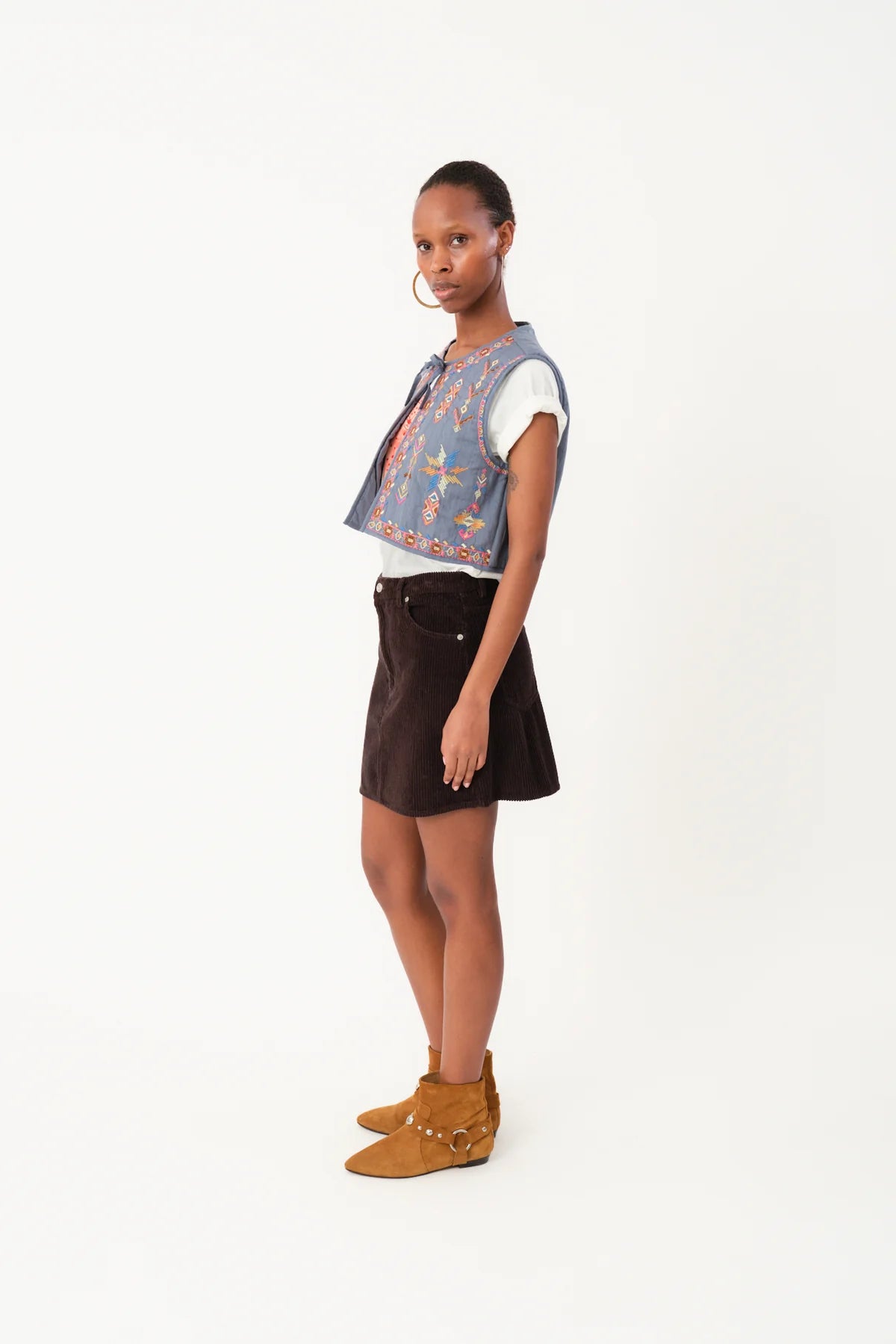 ILSA VEST - DUSTY BLUE
