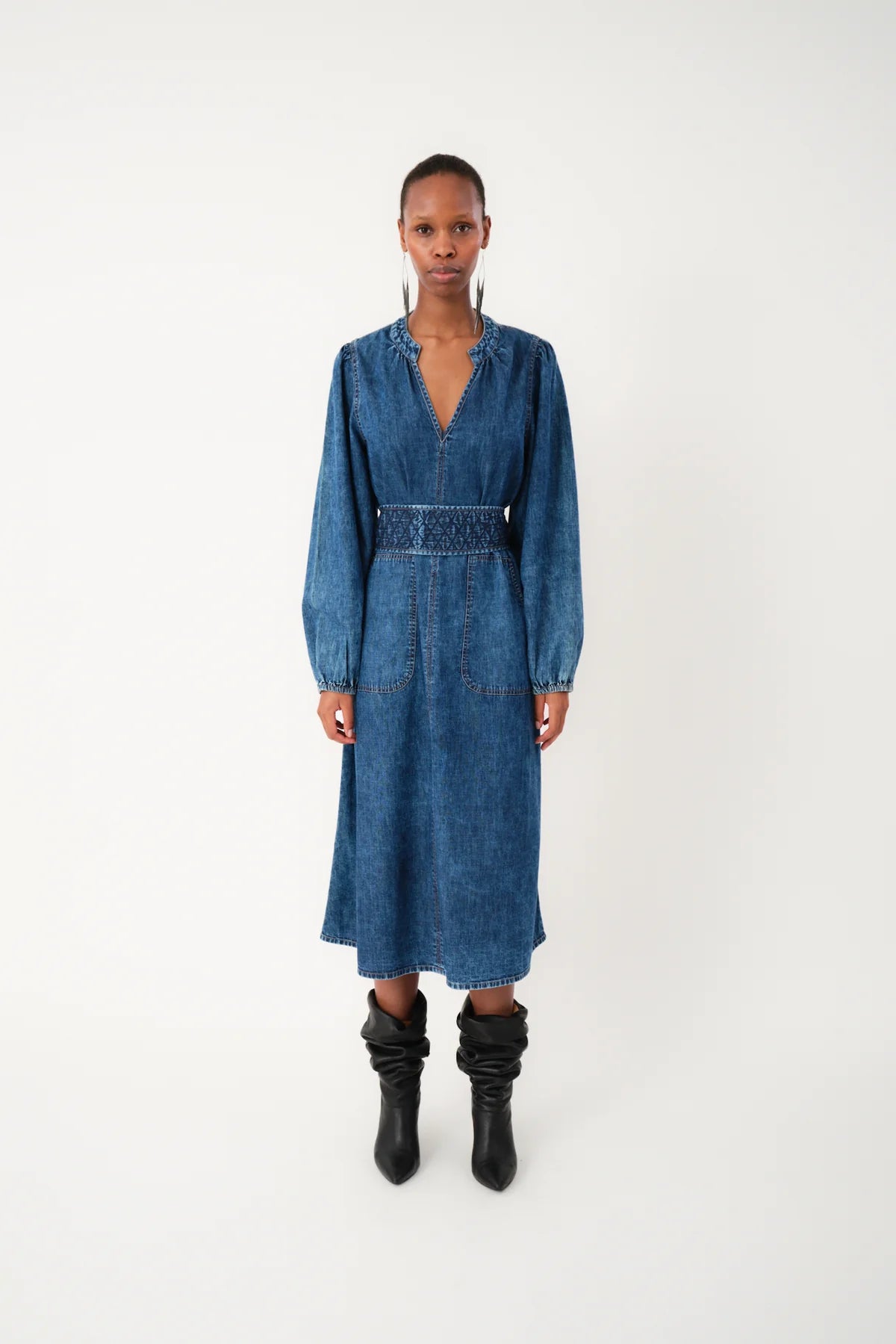 PARIS MIDI DRESS - BLUE