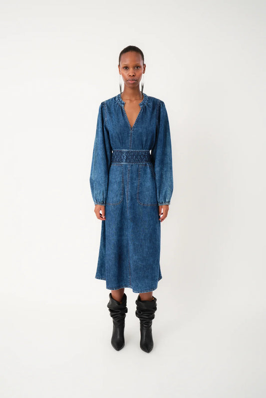 PARIS MIDI DRESS - BLUE