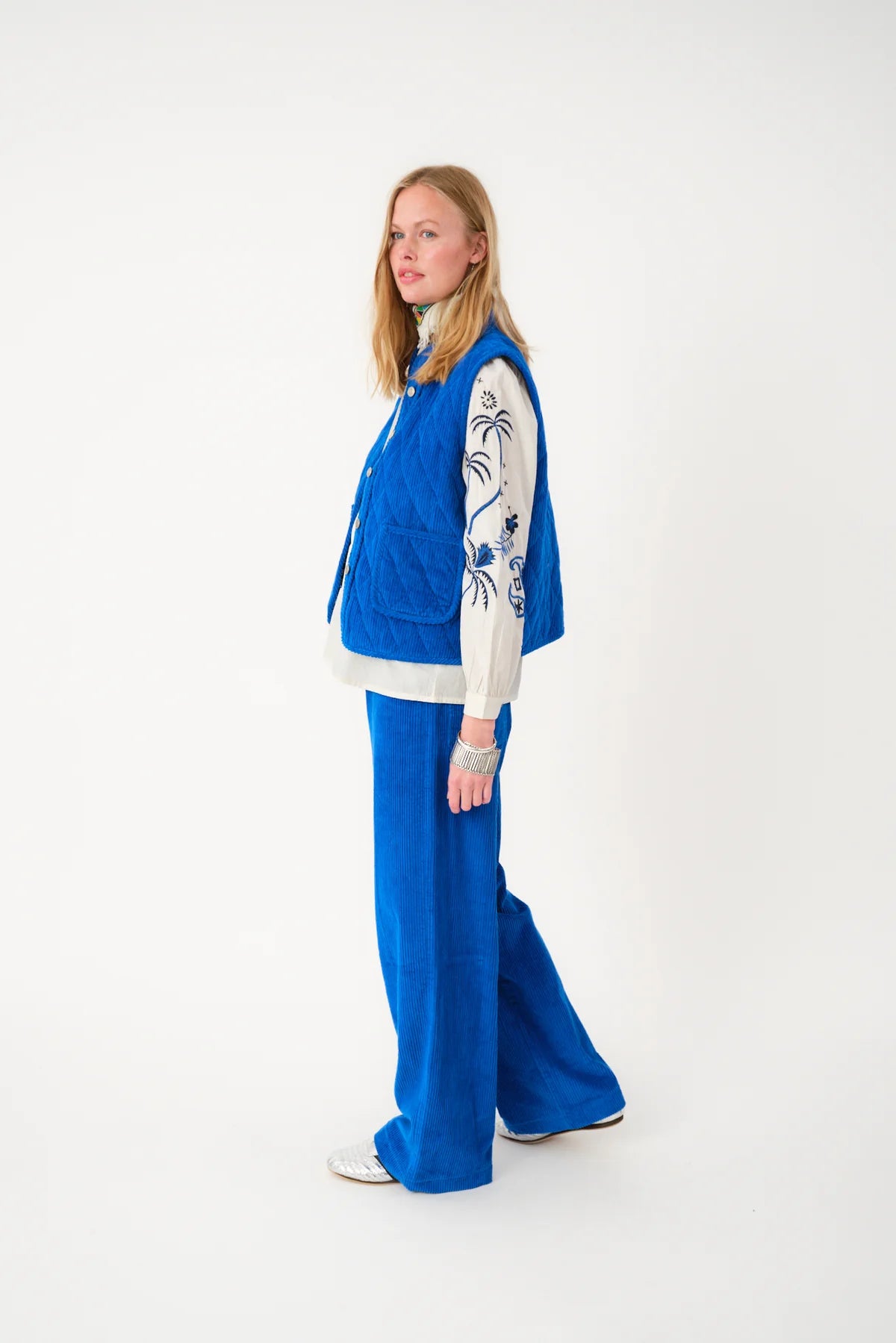 CAIRO QUILTED VEST - BLUE