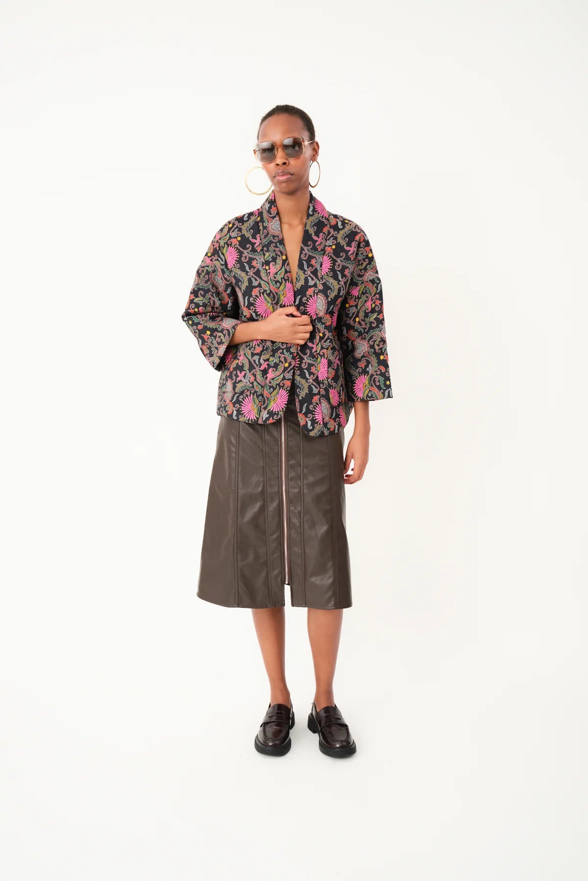 KATELYN MIDI SKIRT - BROWN