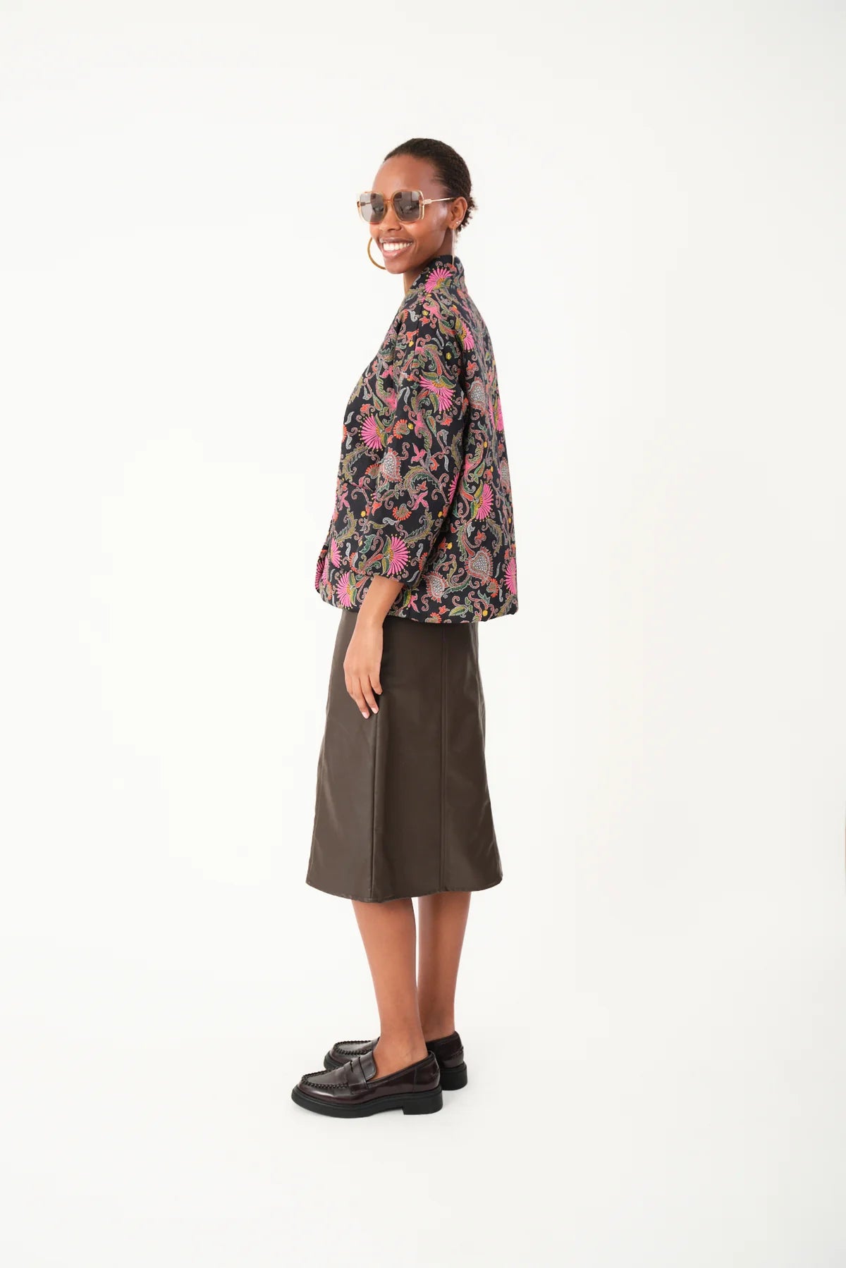 KATELYN MIDI SKIRT - BROWN