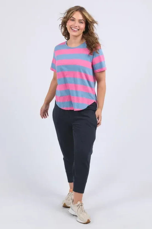 SPRITZ TEE - TRUE BLUE & PINK LEMONADE STRIPE