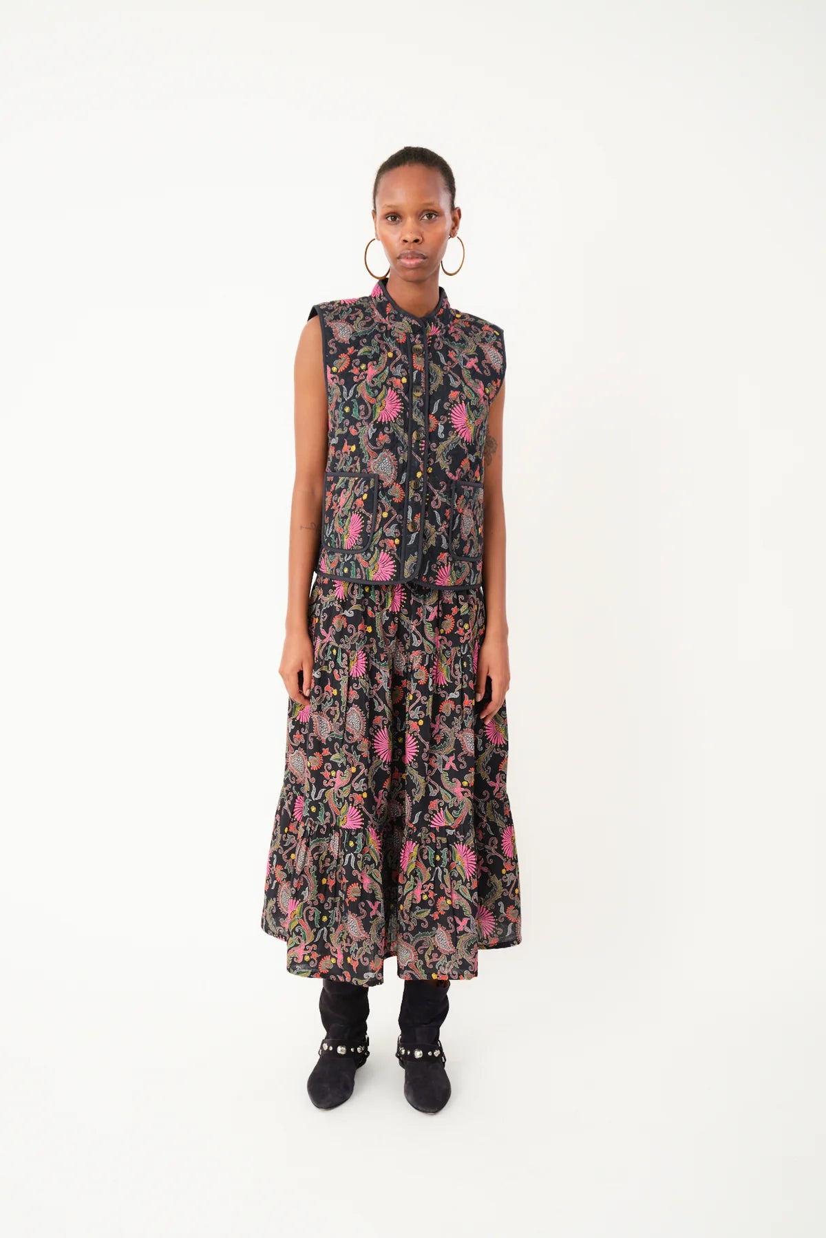 MORNING MIDI SKIRT - FLOWER PRINT