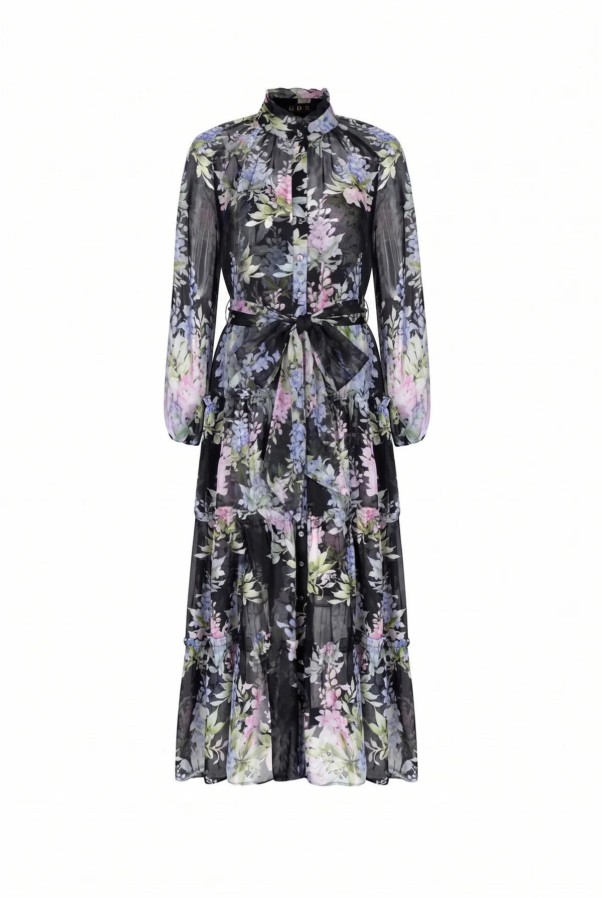 CHANTILLY SILK DRESS- BLACK PRINT (Copy)