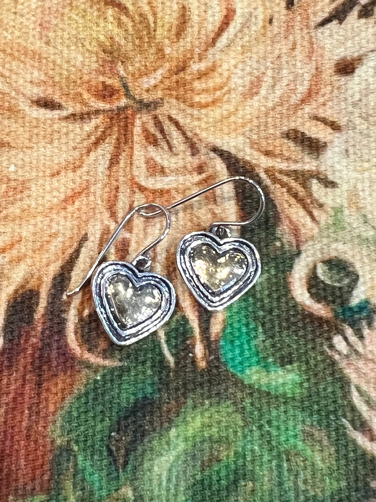 REYA HEART EARRINGS - STERLING SILVER & GOLD