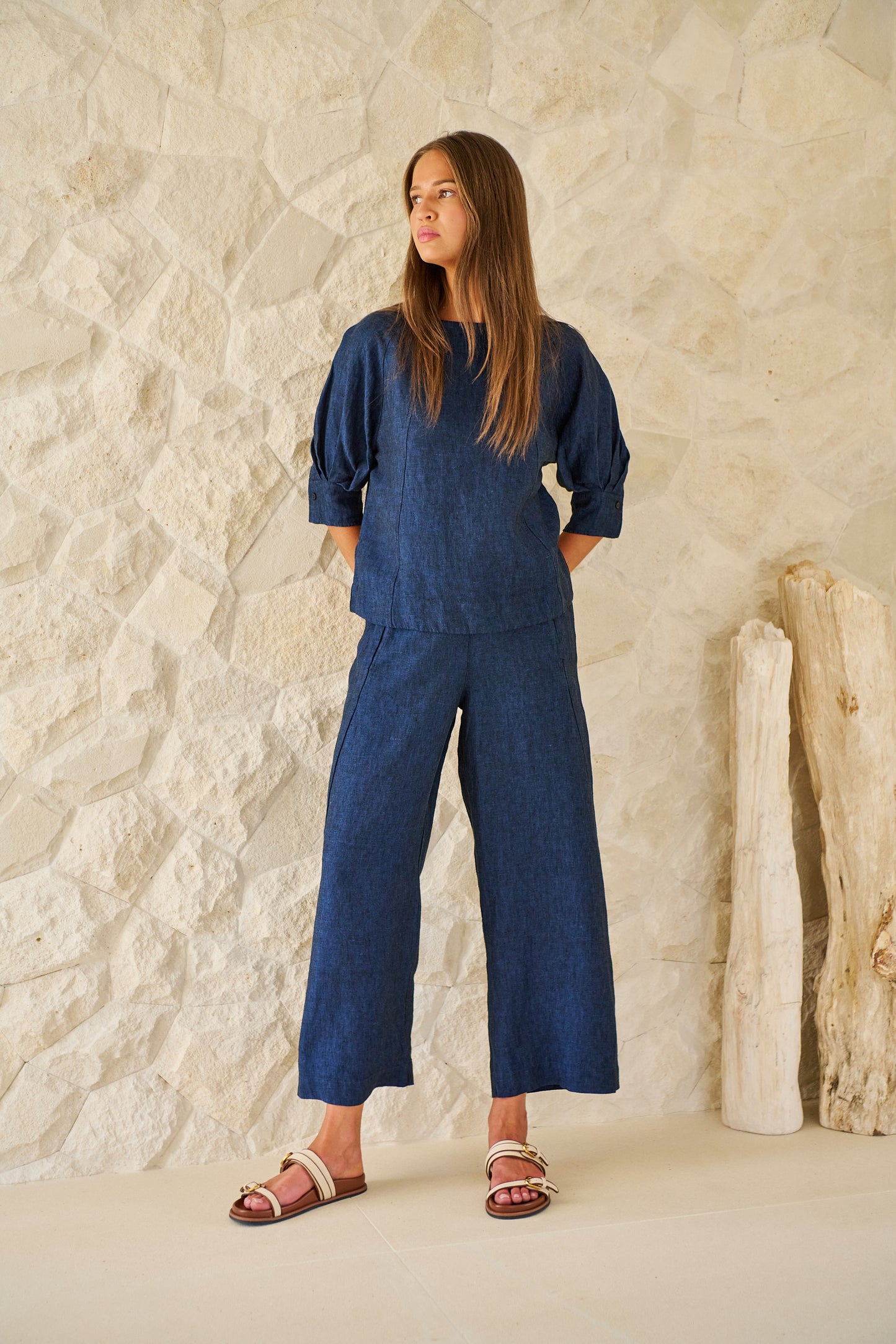 LINEN PANT - BLUE ECLIPSE