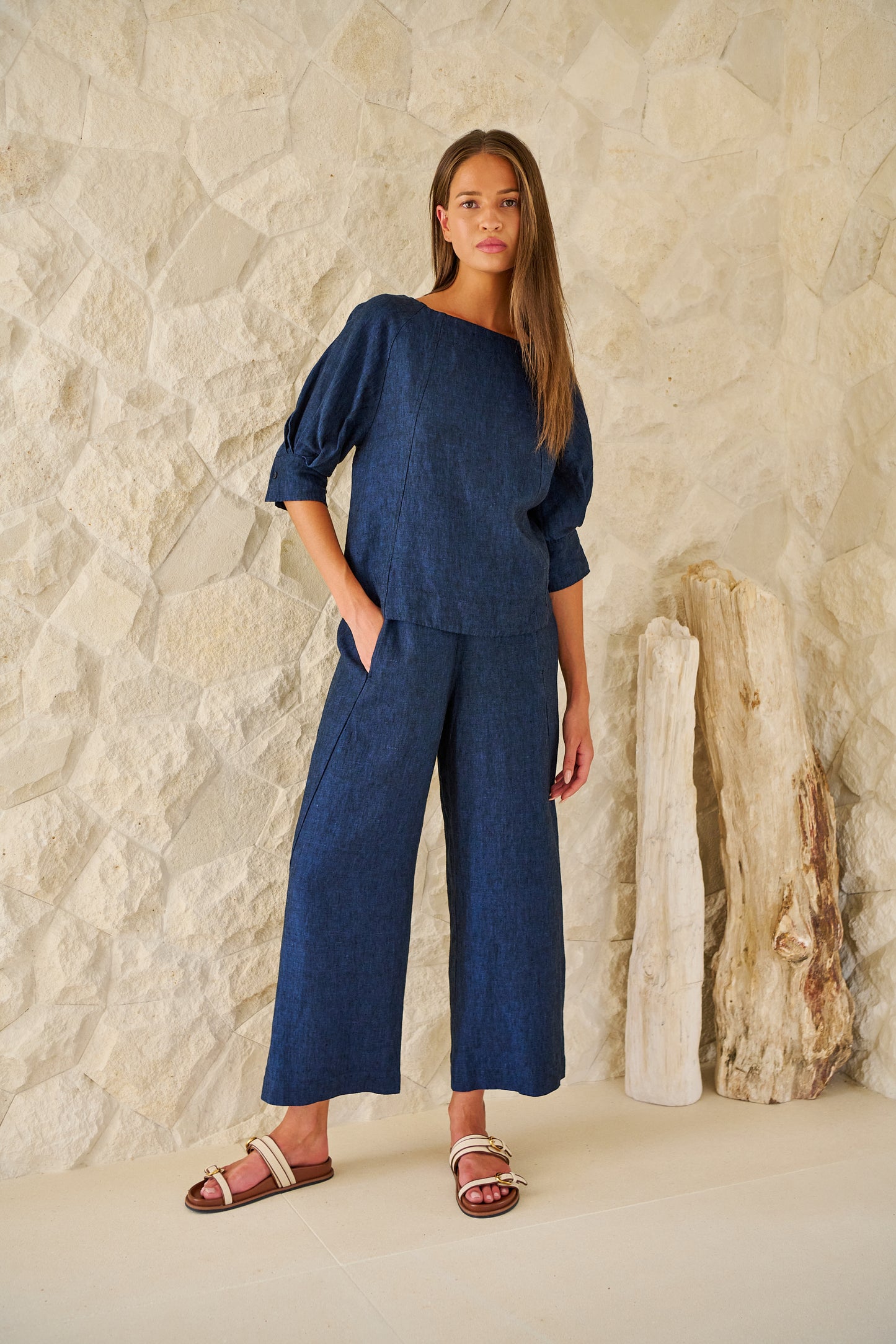 LINEN PANT - BLUE ECLIPSE