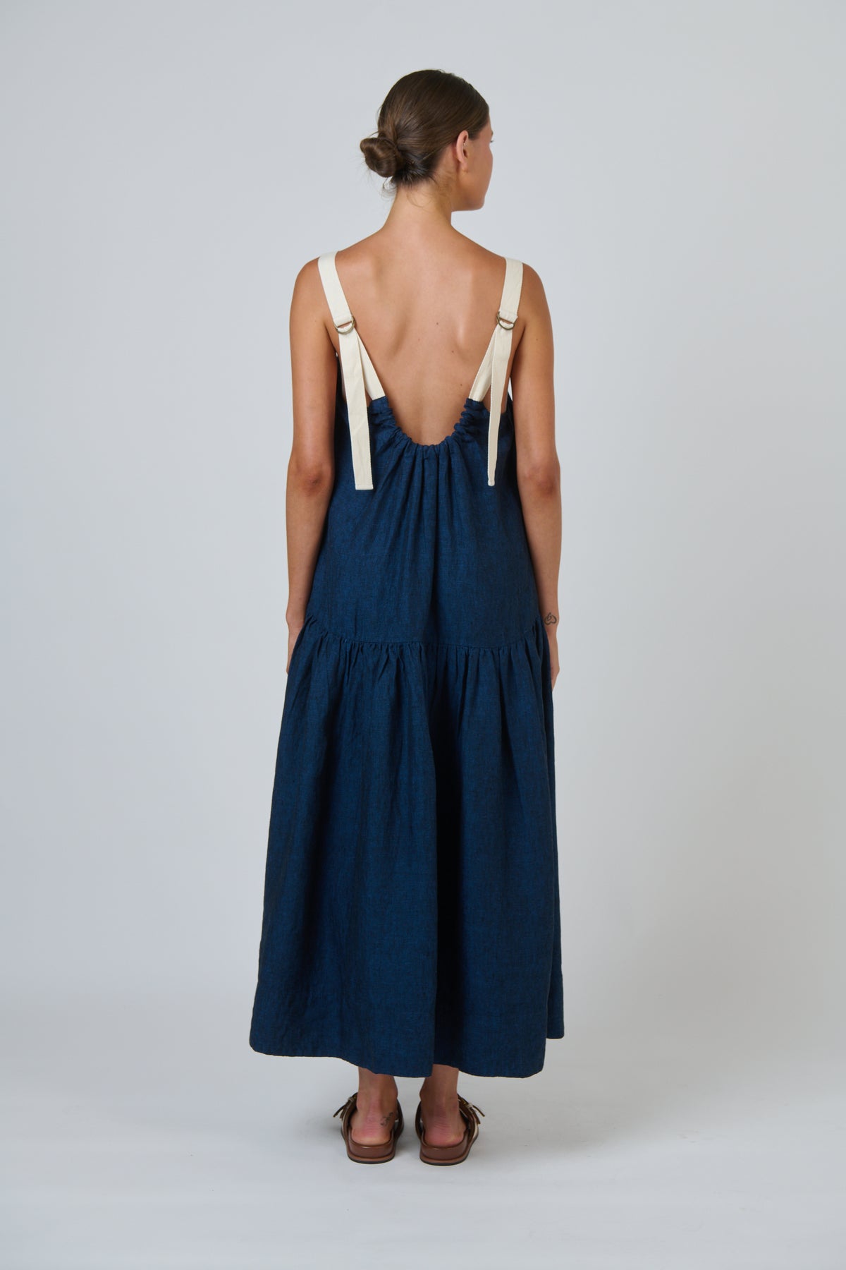ECLIPSE LINEN DRESS - NAVY