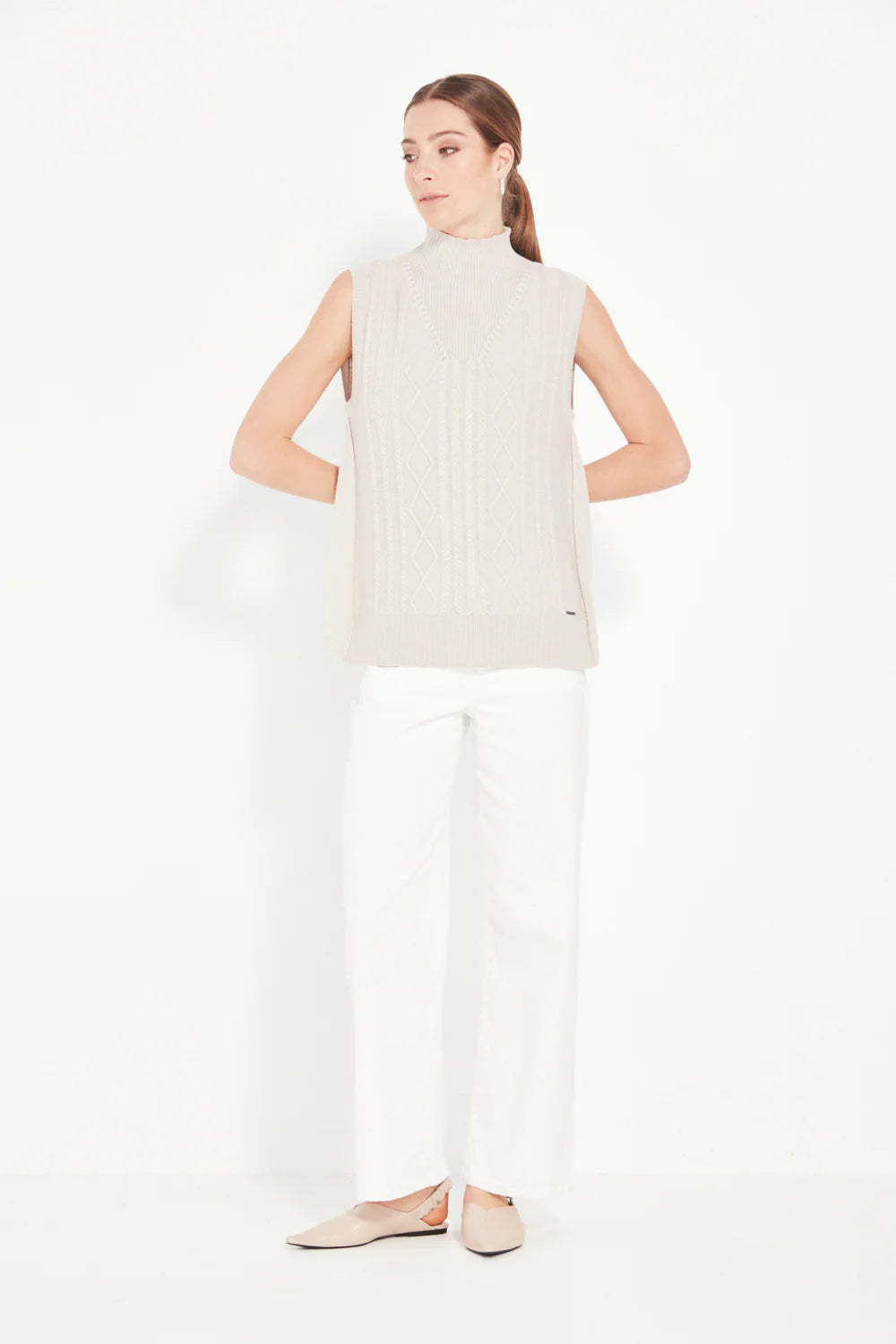 CHERISH VEST - CHALK MARLE