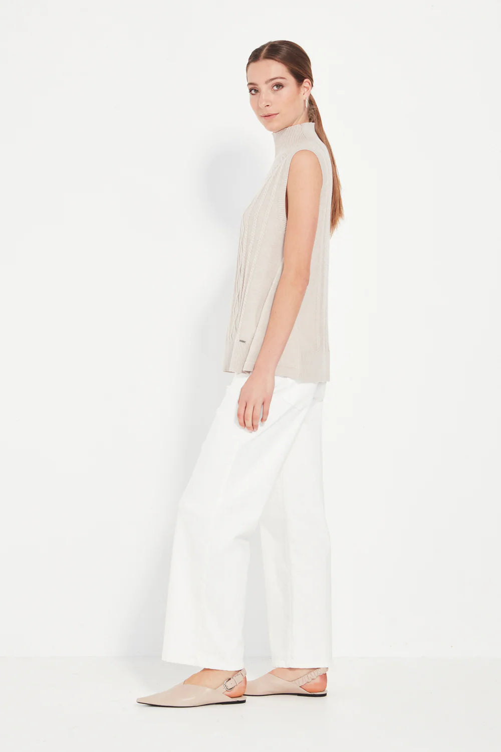 CHERISH VEST - CHALK MARLE