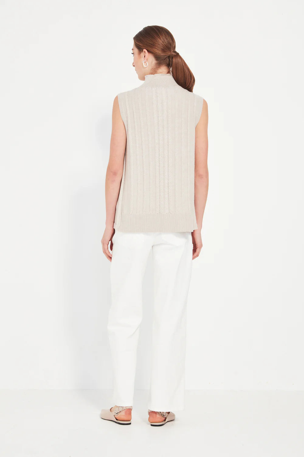 CHERISH VEST - CHALK MARLE