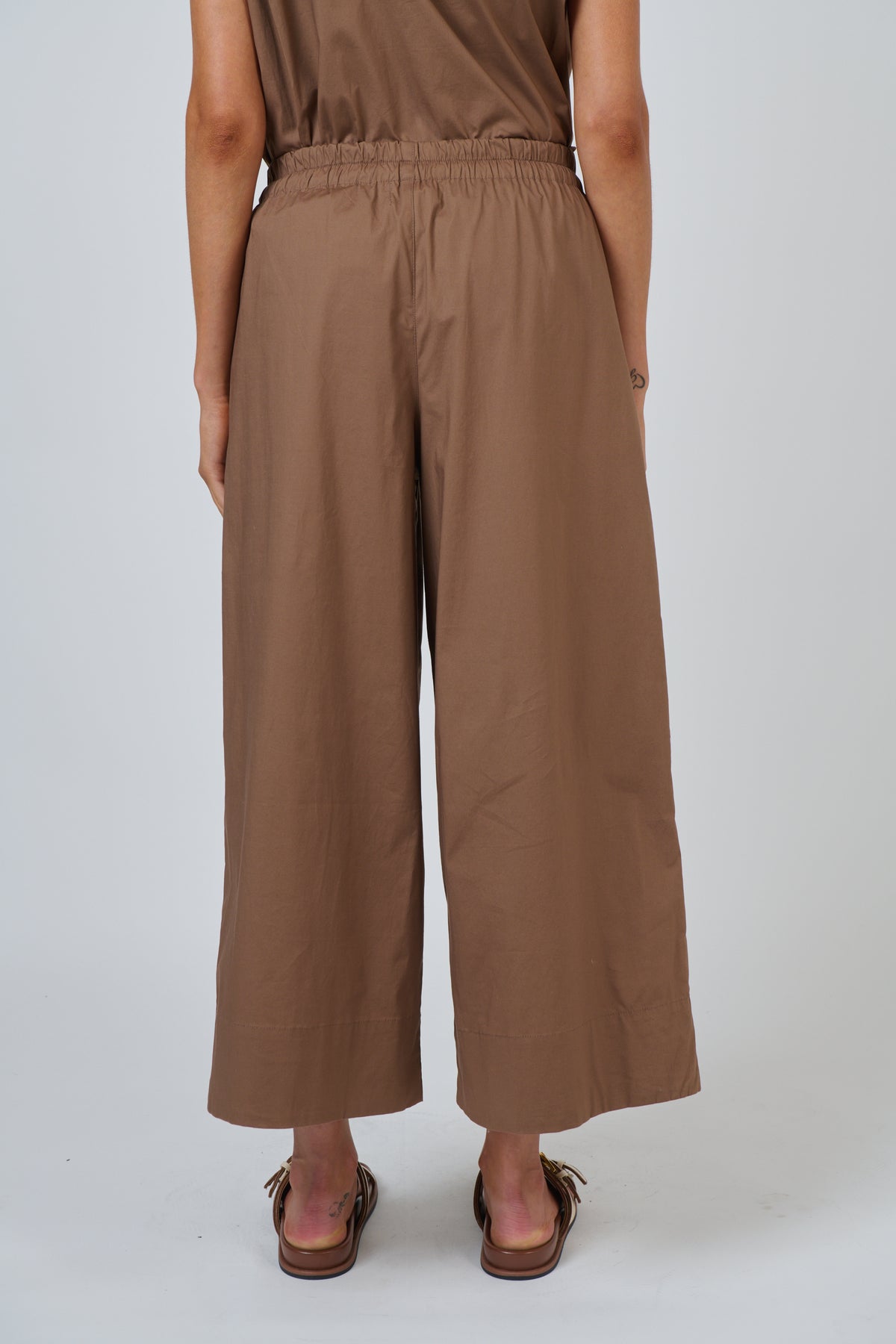 COTTON POPLIN PANTS - COOKIE