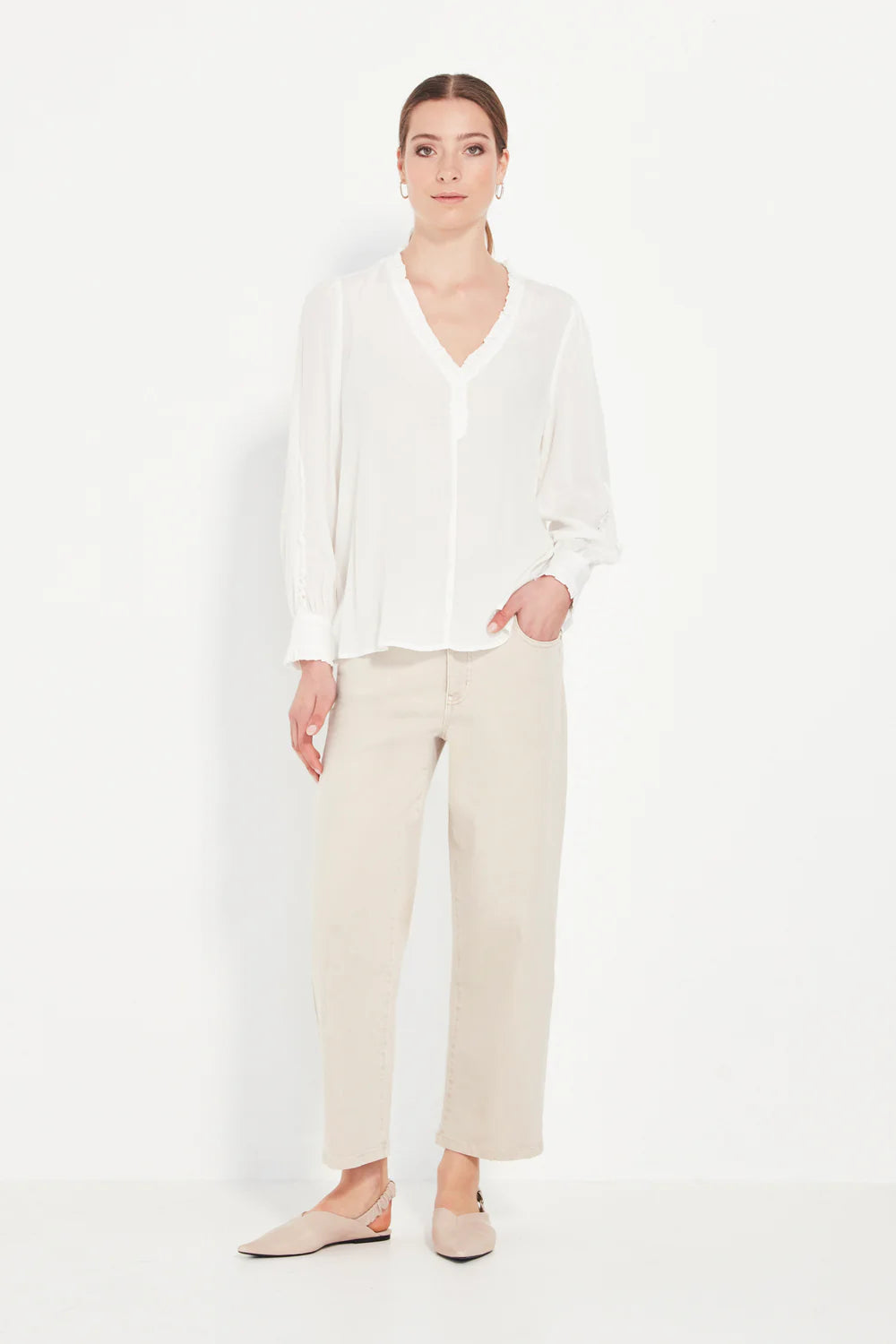 CASCADE BLOUSE - CHALK