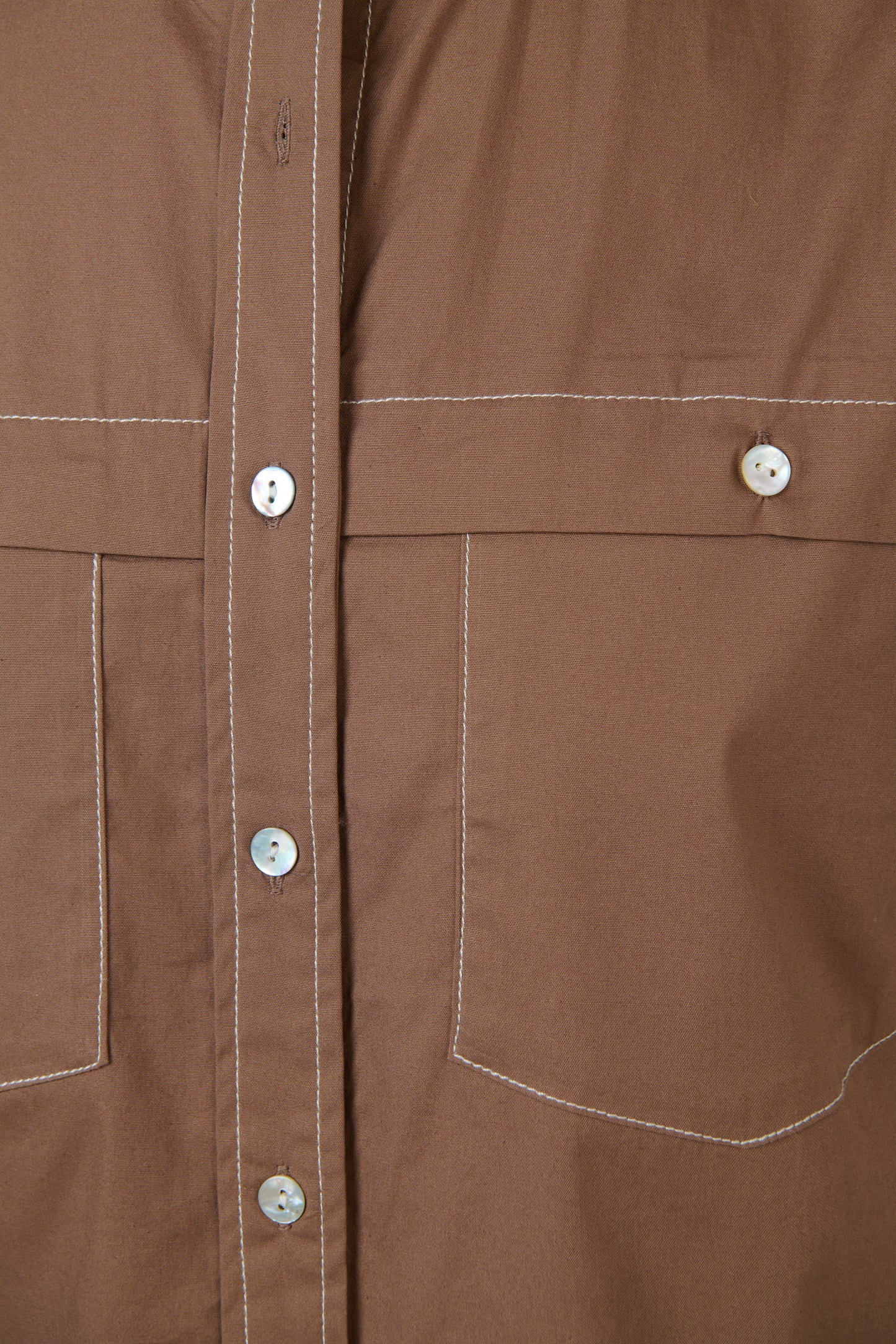 COTTON POPLIN TOP - COOKIE