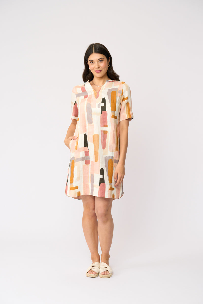STITCH UP DRESS - BLOCK ART