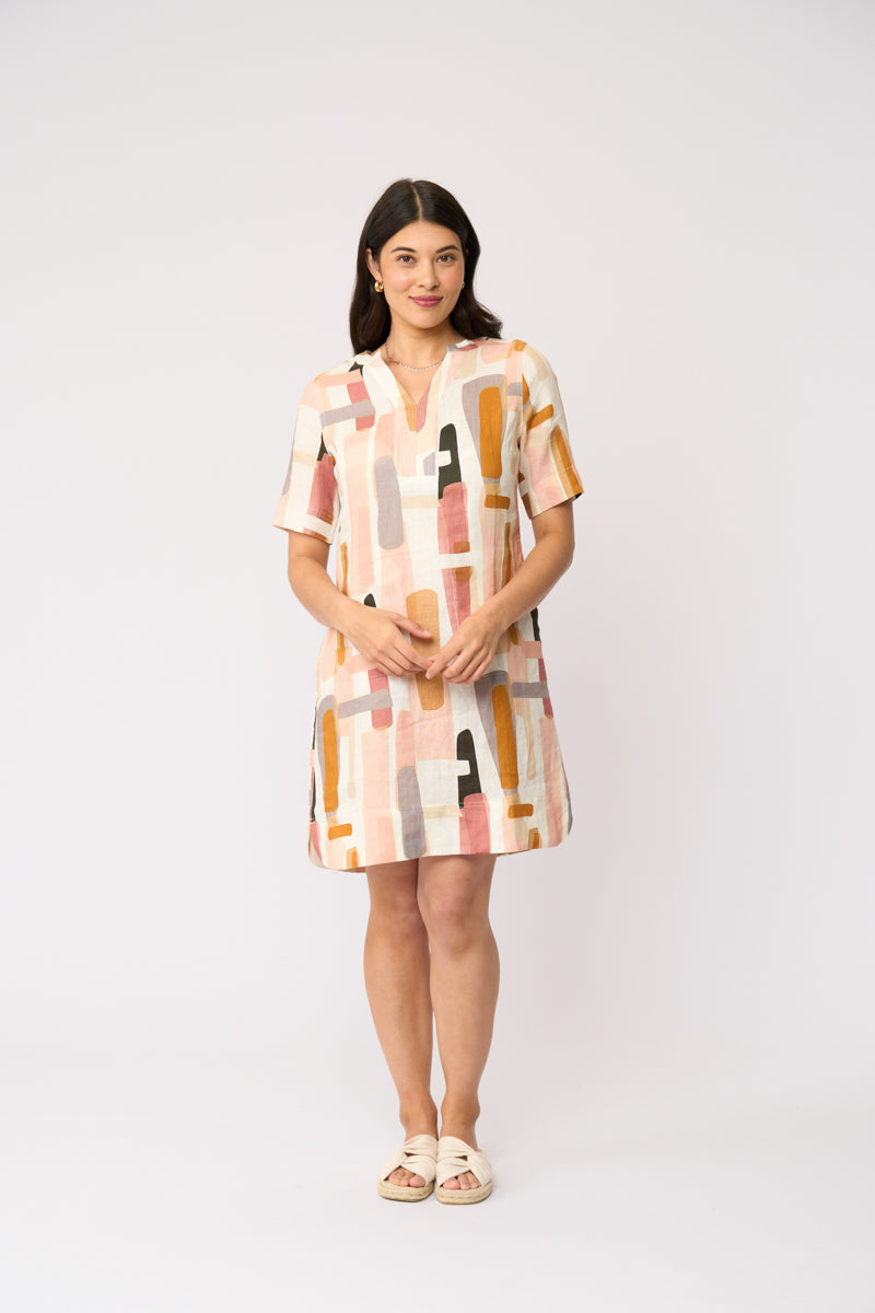STITCH UP DRESS - BLOCK ART