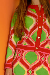 CARDI CANDY CARDIGAN- PINK & LIME