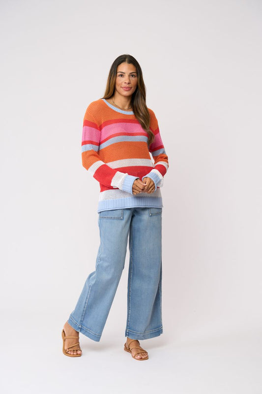 STRIPE A POSE SWEATER - SUNDOWN STRIPE