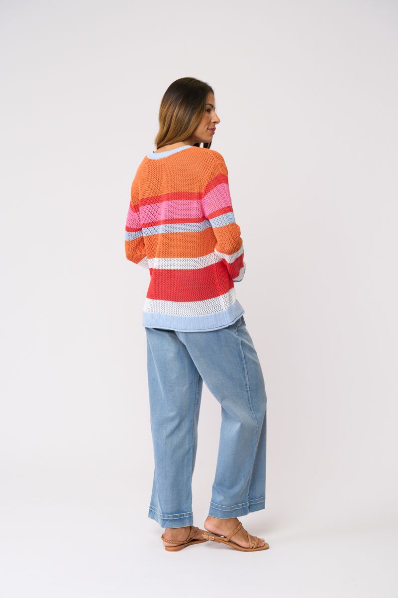 STRIPE A POSE SWEATER - SUNDOWN STRIPE