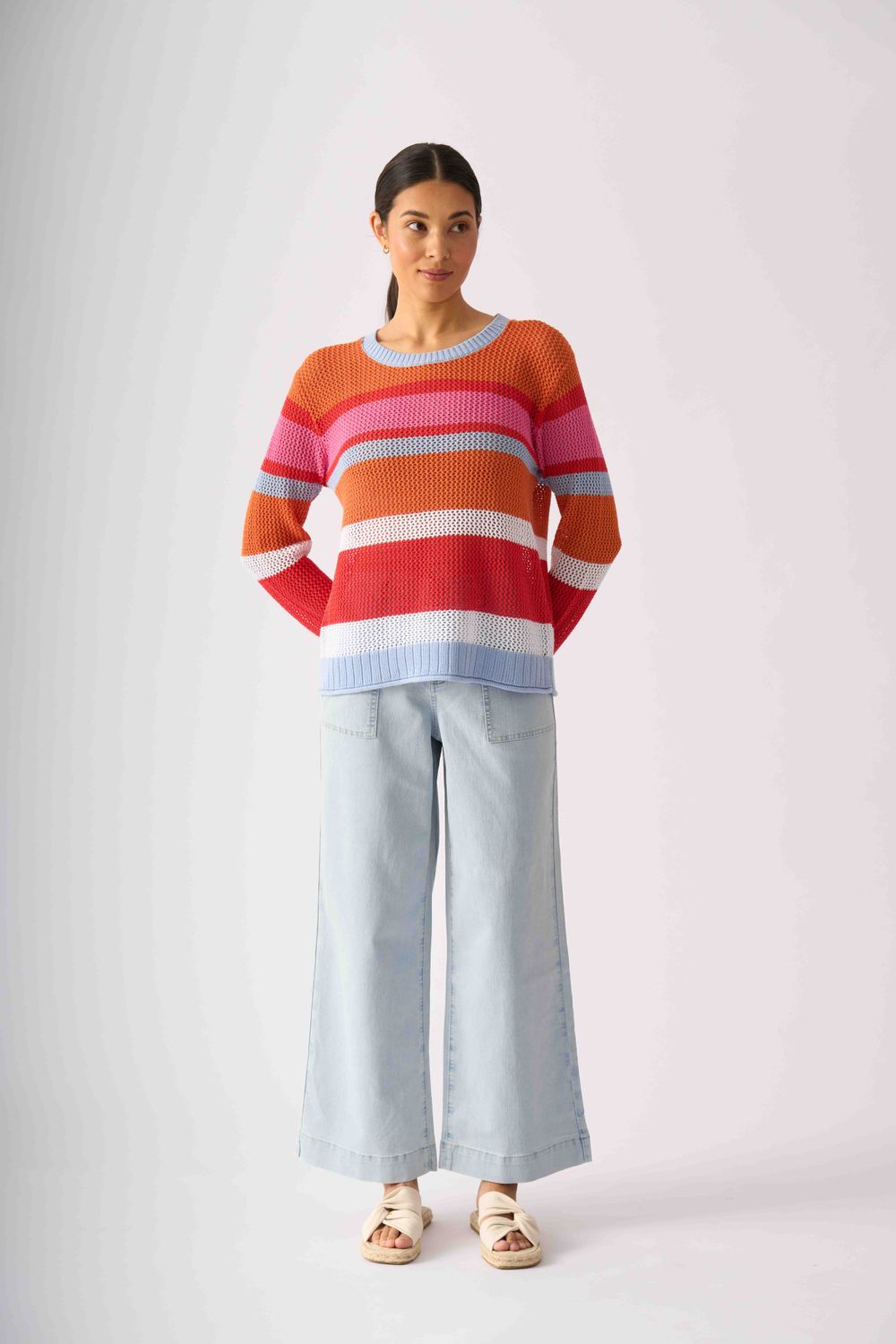 STRIPE A POSE SWEATER - SUNDOWN STRIPE