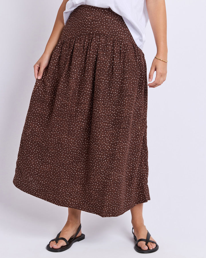 WREN SPOT SKIRT - CHOCOLOATE